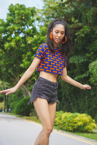 Firdawasi crop top OliveAnkara Ankara Wax Print Fabrics