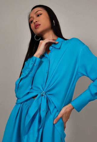 Blue Silk Shirt