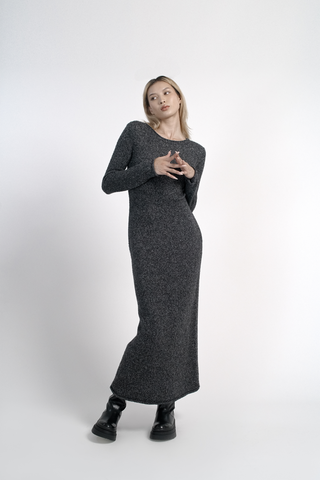 Cut-out Wool Knitted Maxi Dress