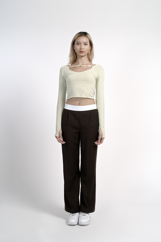 Wool elastic suit pants