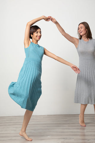 Pointelle Midi Dress - Teal