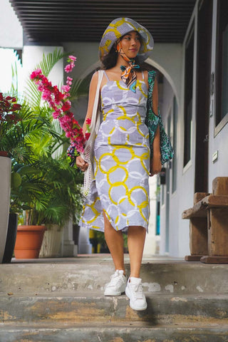 Kokumo Dress Ankara Wax Print OliveAnkara