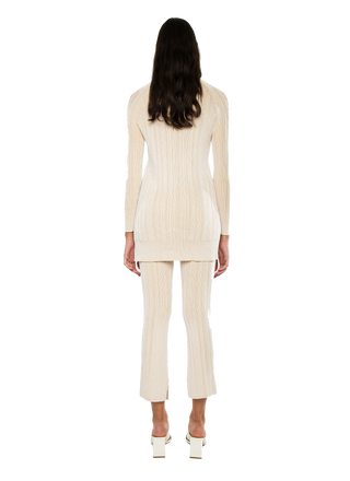 Nola Rib Knit Pants Off-White Camel Combo