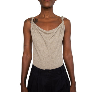 neutral colour cowl neck bodysuit day wear