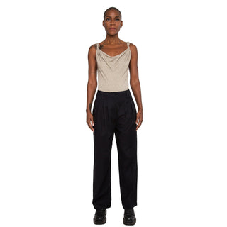 neutral colour cowl neck bodysuit day wear