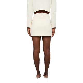 mini skirt with front pockets and shell buttons details